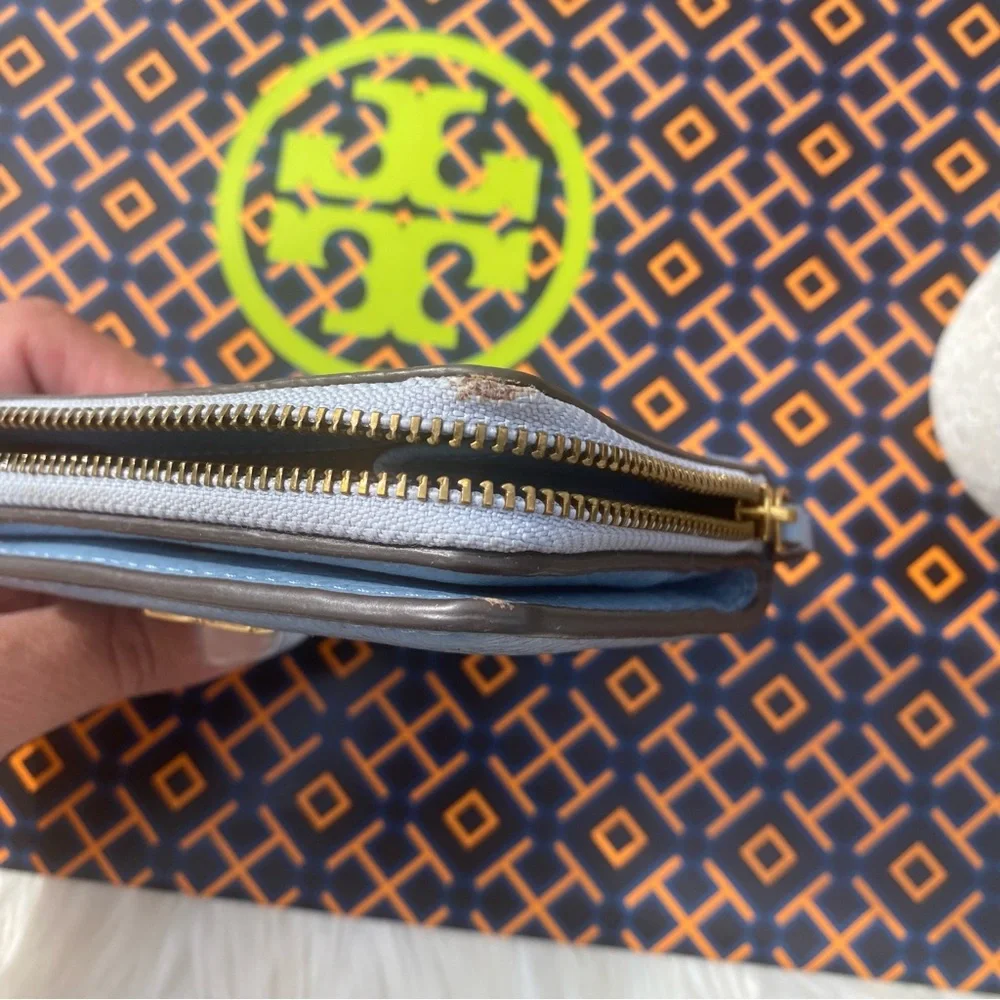 Tory Burch blue Britten mini wallet